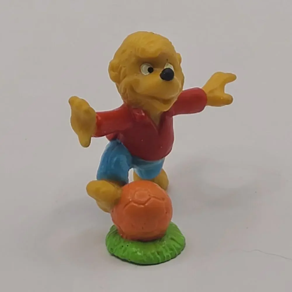 Vtg Berenstain Bears Brother Bear Soccer Ball PVC Figure Applause